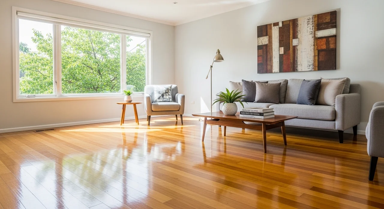 거실 마루바닥과 가구 청소: 끈적임 없는 상쾌함